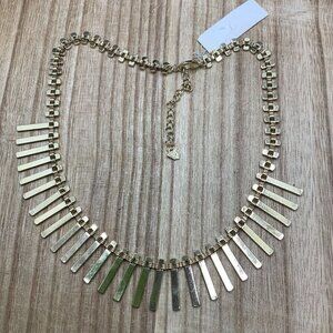 Tre Vero NWT Deco Fringe Gold Tone Necklace